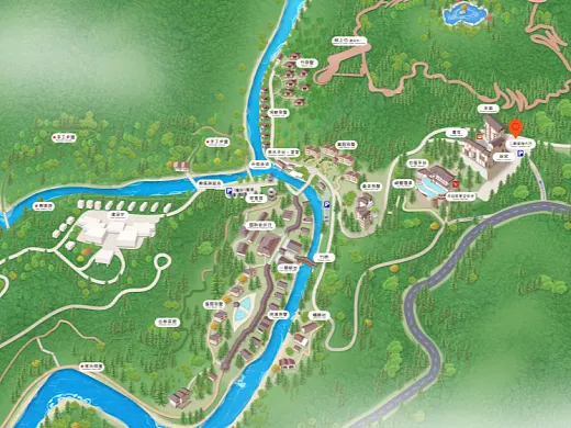 涪陵结合景区手绘地图智慧导览和720全景技术，可以让景区更加“动”起来，为游客提供更加身临其境的导览体验。